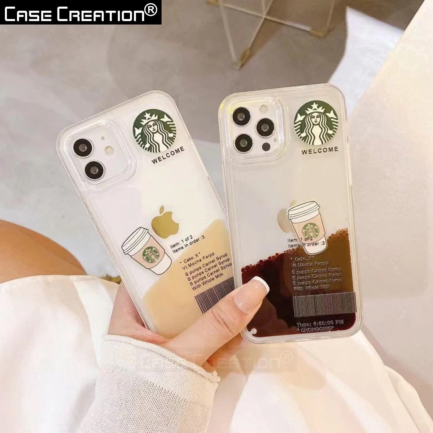 Starbuck Coffee Love Floating Quicksand Liquid Design Case
